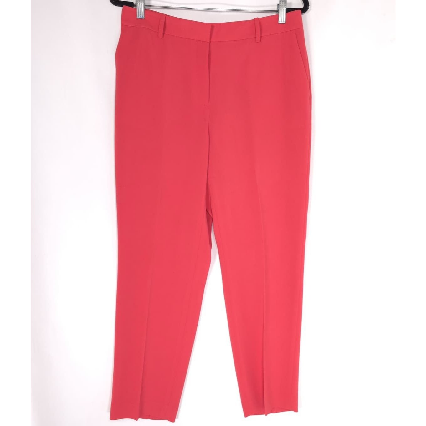 Lafayette 148 Ny Women's Cropped Dress Pants Us 8 Clinton Red Coral Trousers